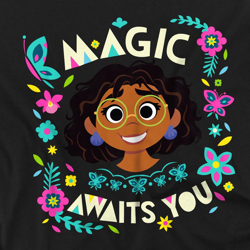 Black - Side - Encanto Unisex Adult Magic Awaits You Mirabel T-Shirt