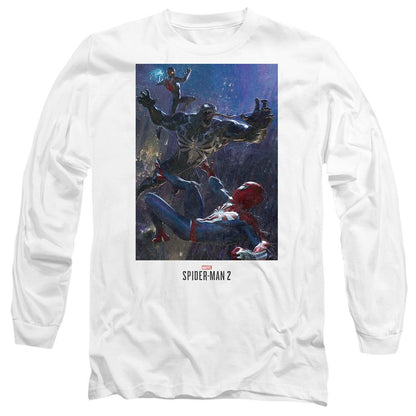 White - Front - Spider-Man 2 Unisex Adult Gamerverse City Fight T-Shirt