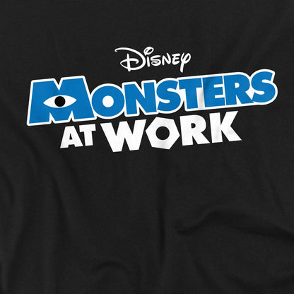 Black - Side - Monsters at Work Unisex Adult Dark Logo T-Shirt