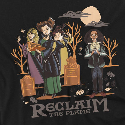 Black - Side - Hocus Pocus 2 Unisex Adult Reclaim The Flame Sanderson Sisters T-Shirt