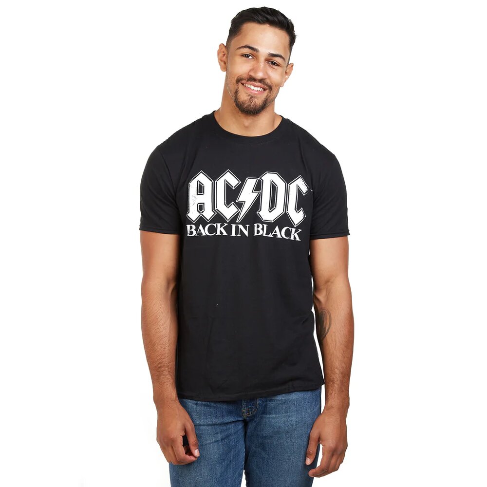 Black - Side - AC-DC Mens Back In Black T-Shirt