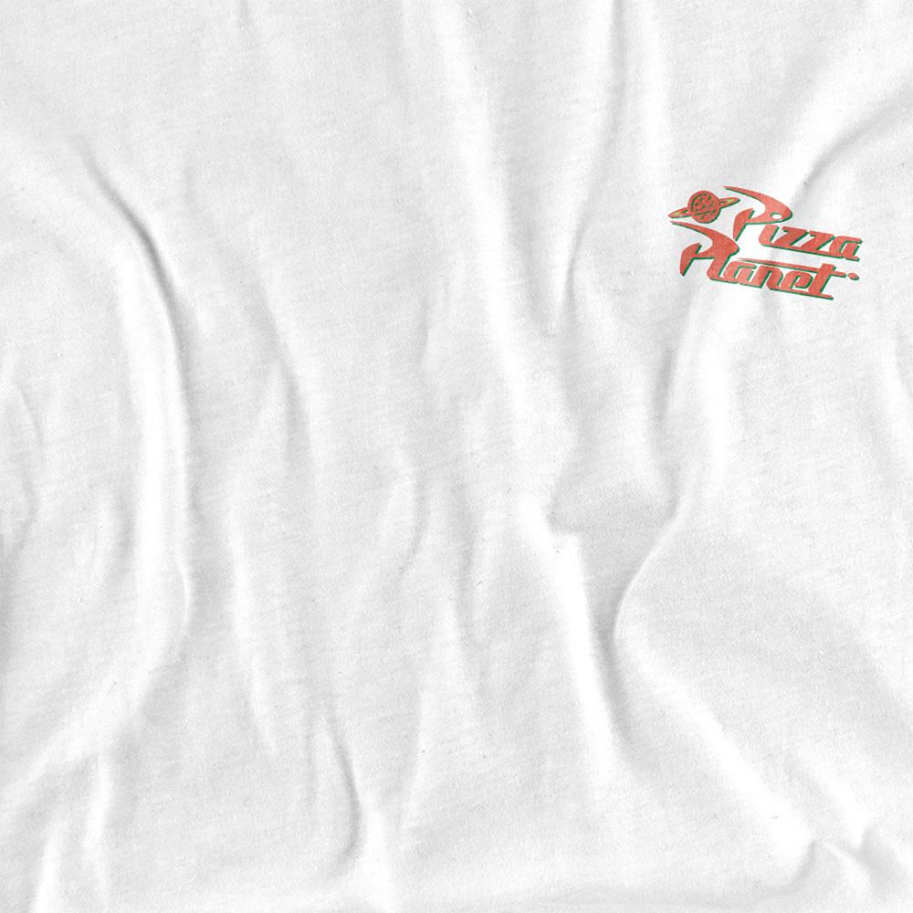 White - Side - Toy Story Unisex Adult Pizza Planet T-Shirt