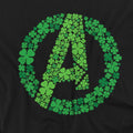 Black - Side - Avengers Unisex Adult Logo Shamrock St Patricks Day T-Shirt