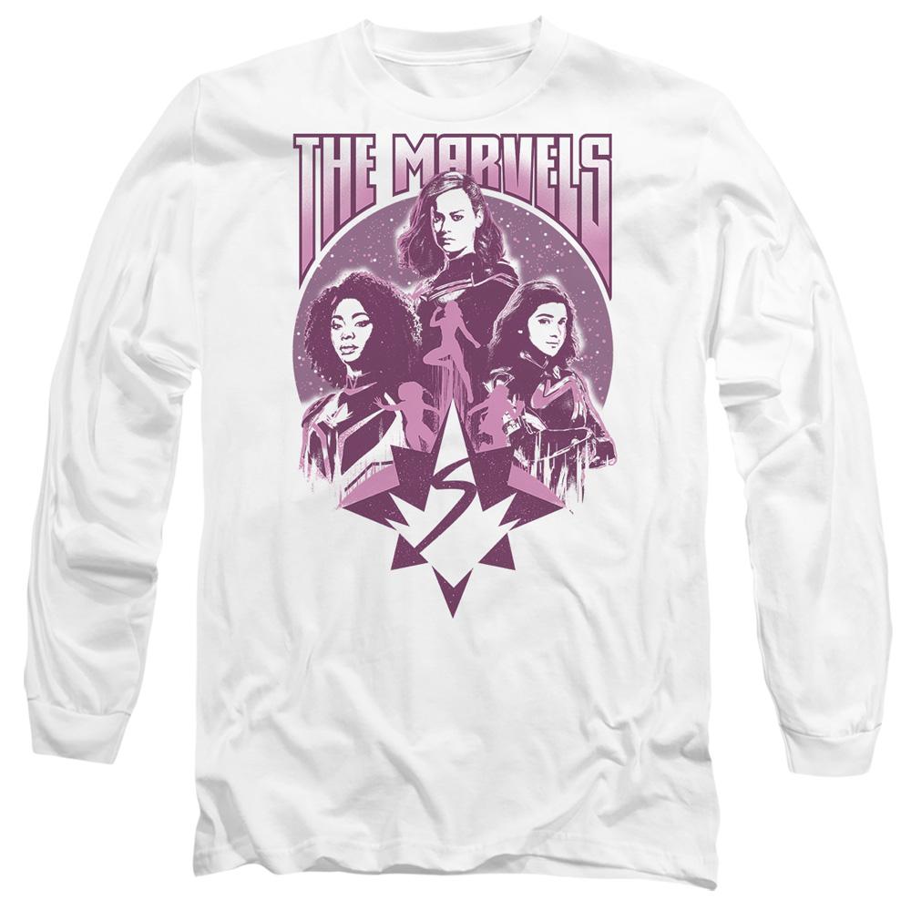 White - Front - The Marvels Unisex Adult Quantum Heroes T-Shirt