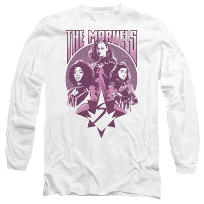 White - Front - The Marvels Unisex Adult Quantum Heroes T-Shirt