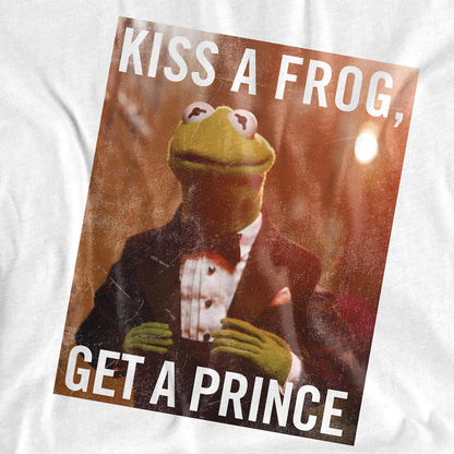 White - Side - The Muppets Unisex Adult Kiss A Frog Kermit T-Shirt