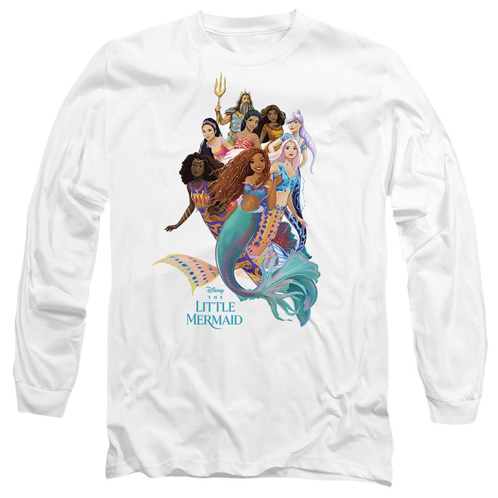 White - Front - The Little Mermaid Unisex Adult Ariel & King Triton Group Poster T-Shirt