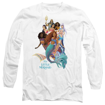 White - Front - The Little Mermaid Unisex Adult Ariel & King Triton Group Poster T-Shirt