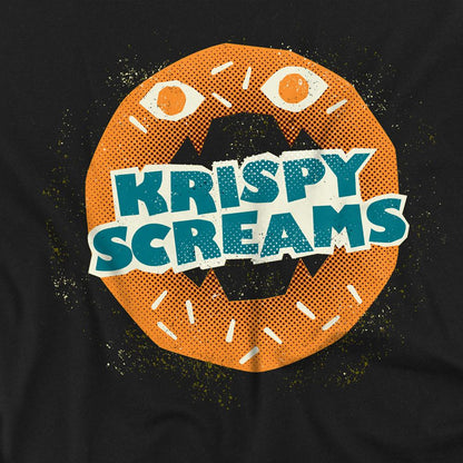 Black - Side - Monsters at Work Unisex Adult Krispy Screams Doughnut T-Shirt