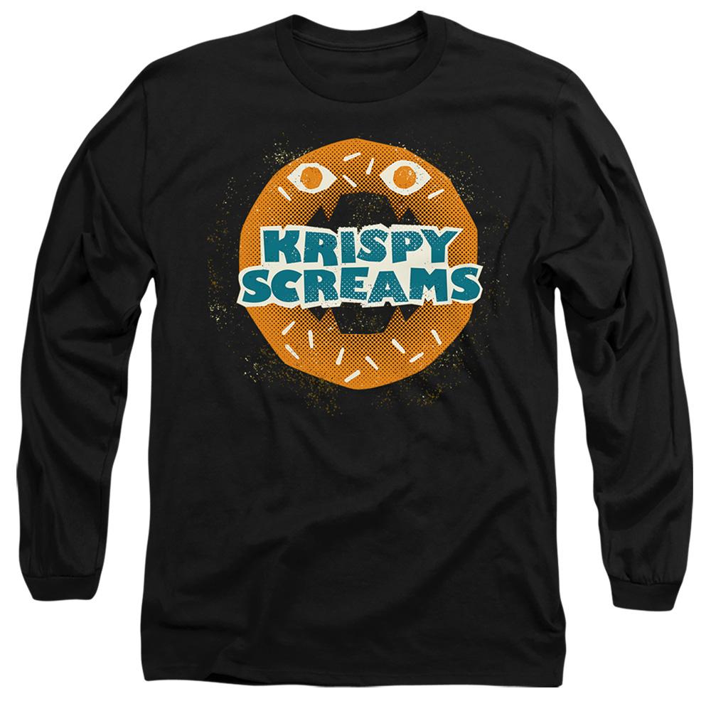 Black - Front - Monsters at Work Unisex Adult Krispy Screams Doughnut T-Shirt