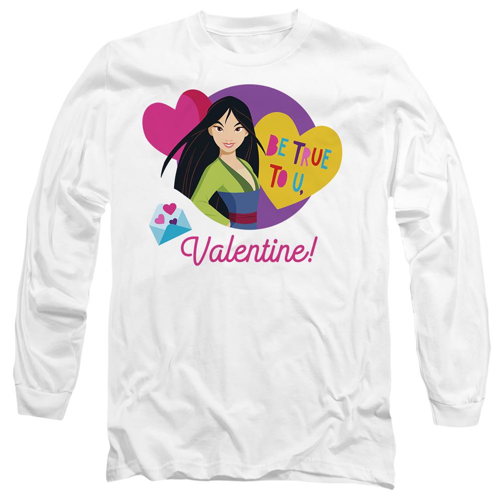 White - Front - Disney Princess Unisex Adult Be True To You Mulan Valentine`s Day T-Shirt