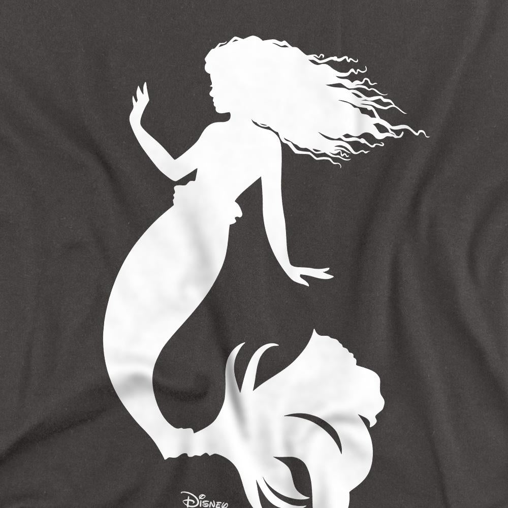 Charcoal - Side - The Little Mermaid Unisex Adult Ariel Silhouette T-Shirt