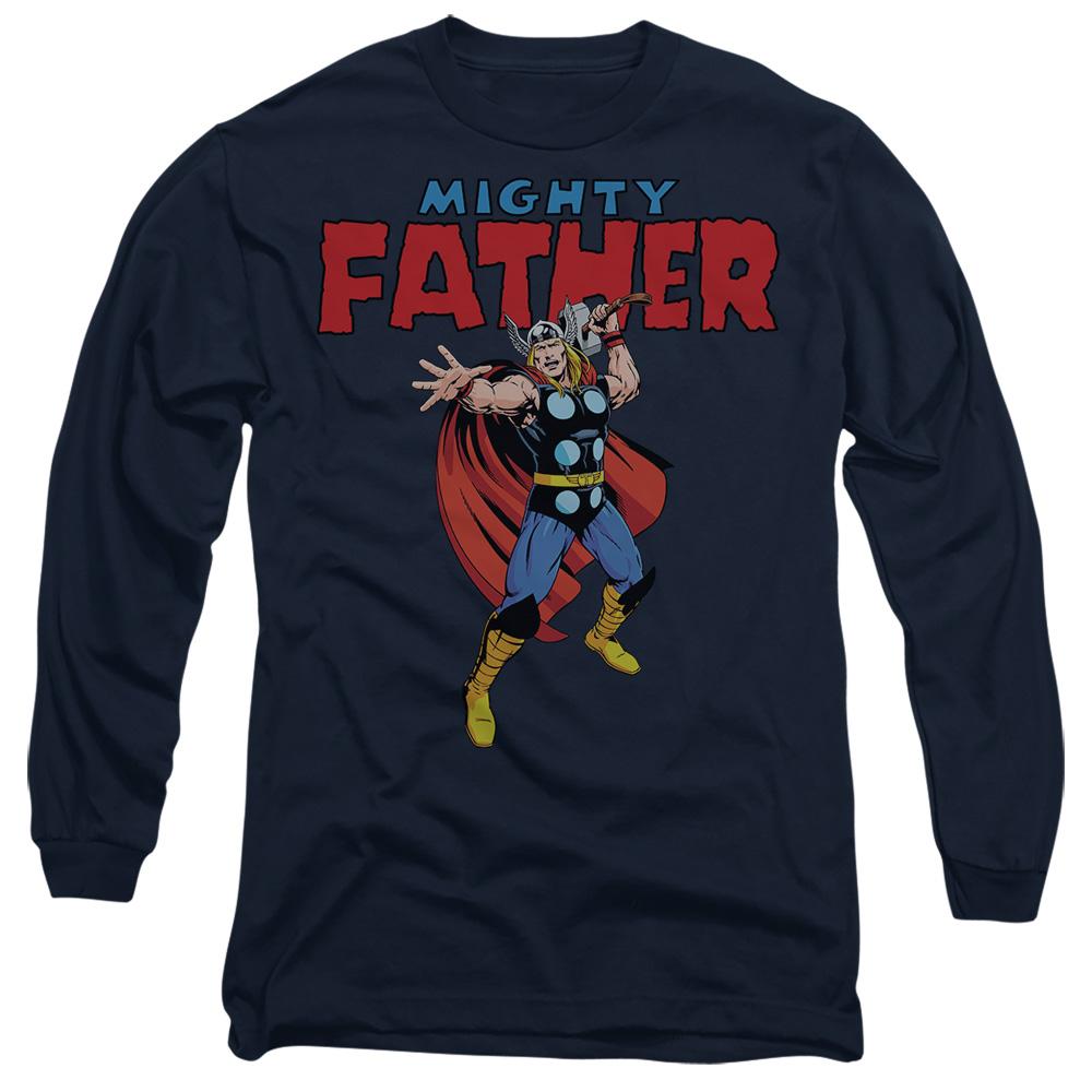 Navy - Front - Thor Unisex Adult Mighty Father Fathers Day T-Shirt