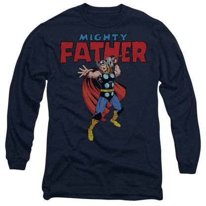 Navy - Front - Thor Unisex Adult Mighty Father Fathers Day T-Shirt