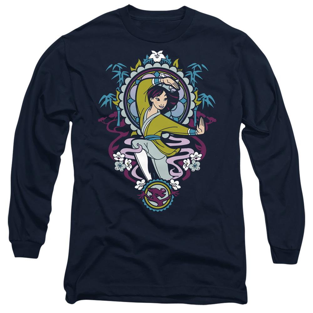 Navy - Front - Mulan Unisex Adult Stained Glass T-Shirt