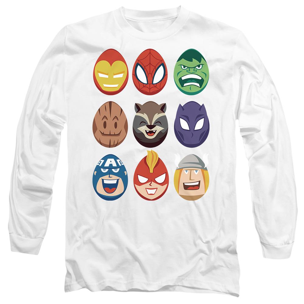 White - Front - Avengers Unisex Adult Eggs T-Shirt