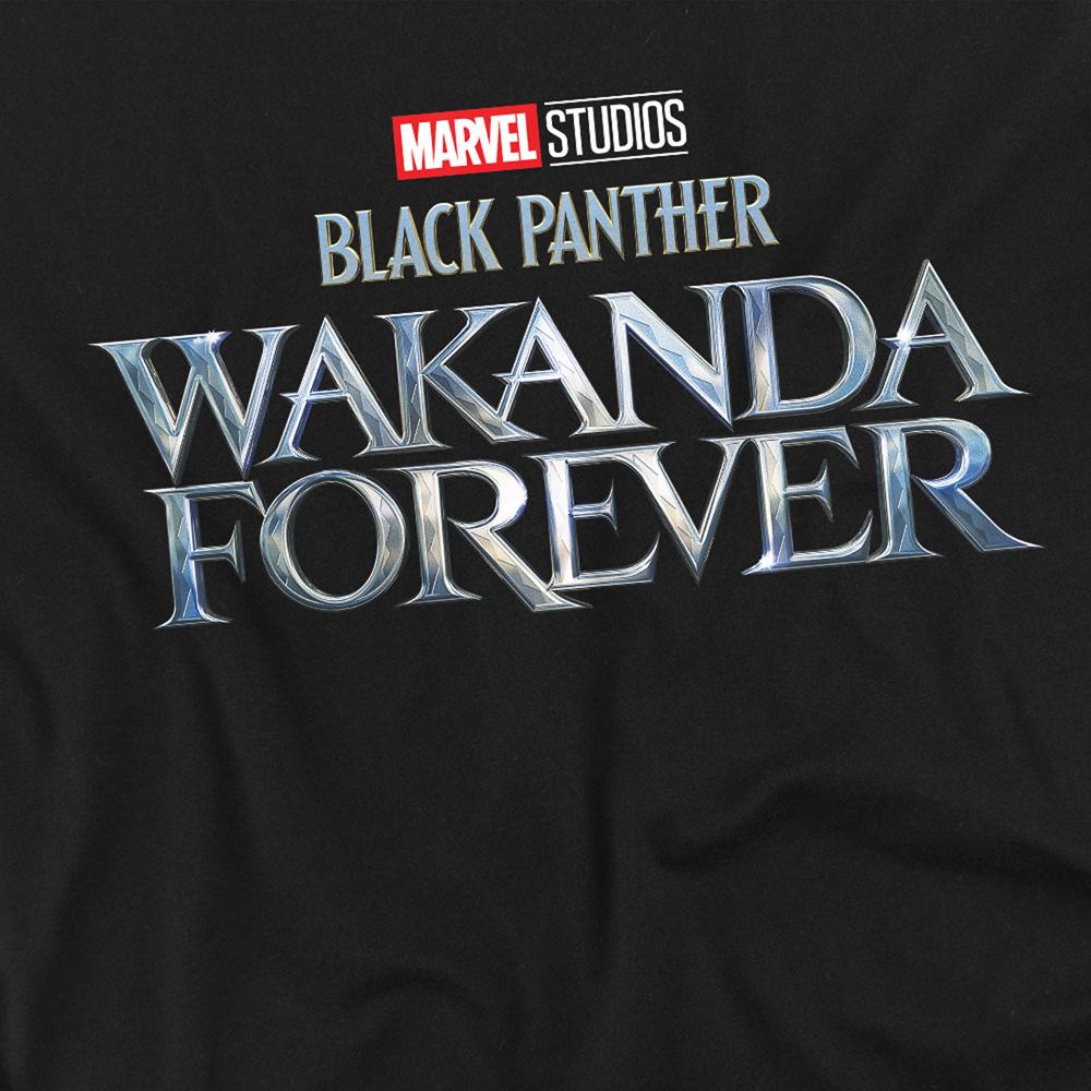 Black - Side - Black Panther: Wakanda Forever Unisex Adult Logo T-Shirt