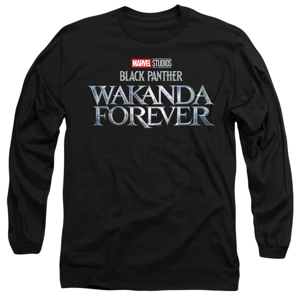 Black - Front - Black Panther: Wakanda Forever Unisex Adult Logo T-Shirt