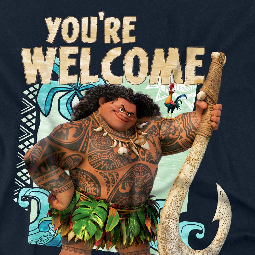 Navy - Side - Moana Unisex Adult You´re Welcome Maui T-Shirt
