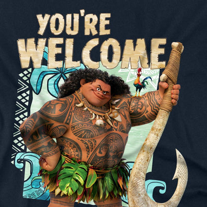 Navy - Side - Moana Unisex Adult You´re Welcome Maui T-Shirt