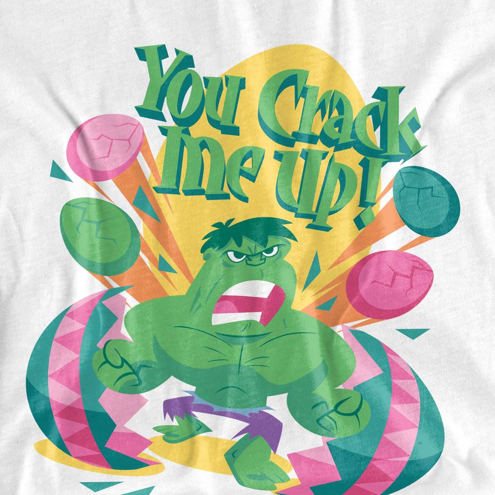 White - Side - Hulk Unisex Adult You Crack Me Up T-Shirt