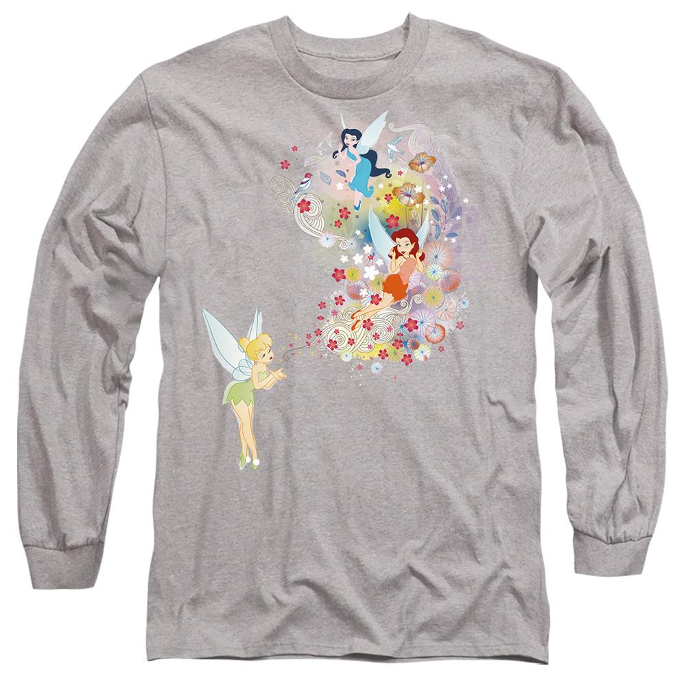 Sport Heather - Front - Disney Fairies Unisex Adult Fun Tinker Bell Rosetta Silvermist Floral T-Shirt