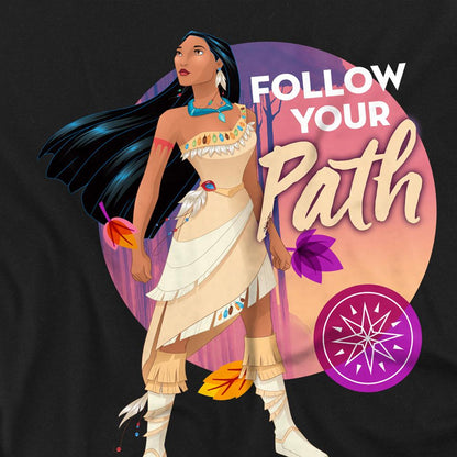 Black - Side - Pocahontas Unisex Adult Follow Your Path T-Shirt