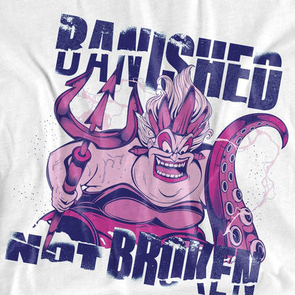 White - Side - Disney Villains Unisex Adult Banished Not Broken Ursula T-Shirt