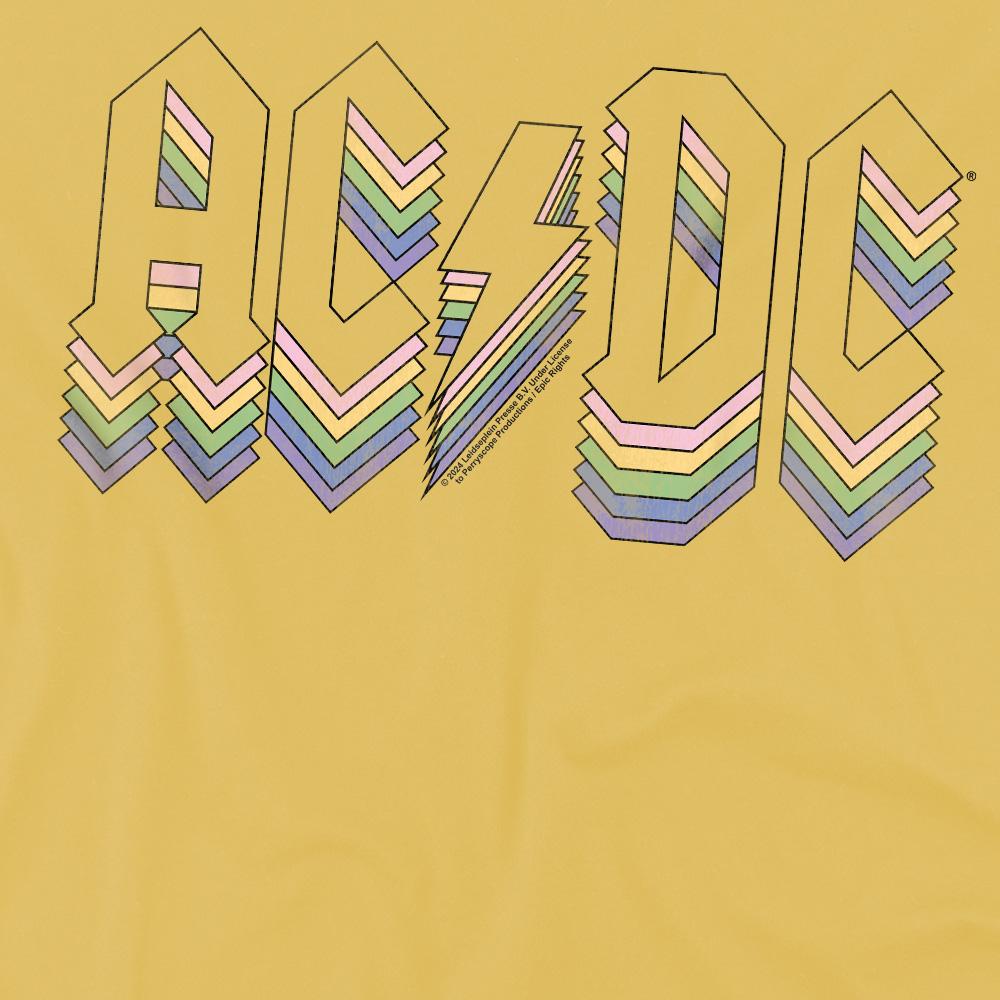 Banana Yellow - Side - AC-DC Mens Rainbow Logo T-Shirt