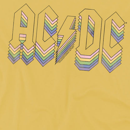 Banana Yellow - Side - AC-DC Mens Rainbow Logo T-Shirt