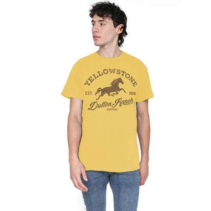 Banana Yellow - Lifestyle - Yellowstone Mens Dutton Ranch Horse T-Shirt