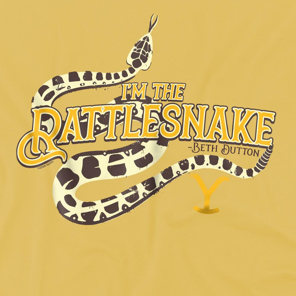 Banana Yellow - Side - Yellowstone Mens I´m the Rattlesnake T-Shirt