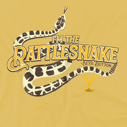 Banana Yellow - Side - Yellowstone Mens I´m the Rattlesnake T-Shirt