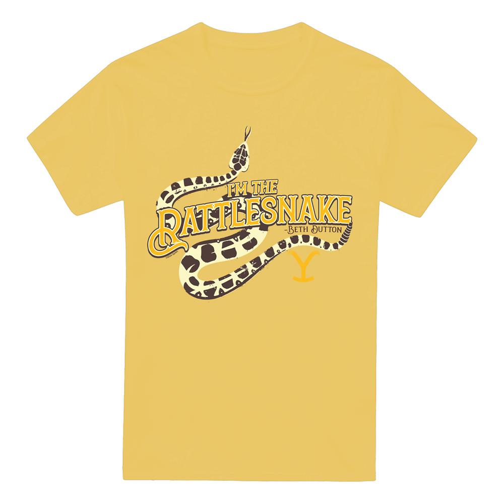 Banana Yellow - Front - Yellowstone Mens I´m the Rattlesnake T-Shirt