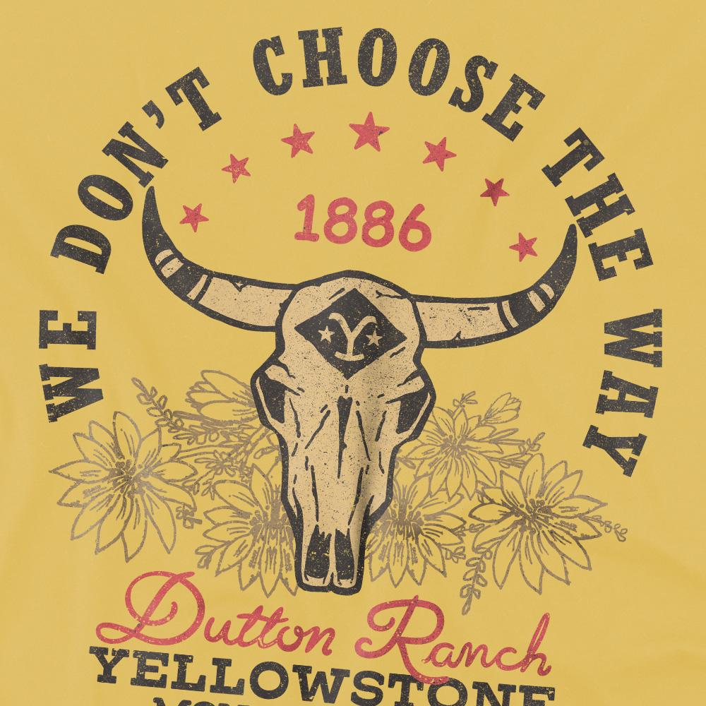 Banana Yellow - Side - Yellowstone Mens Large Skull T-Shirt