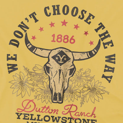 Banana Yellow - Side - Yellowstone Mens Large Skull T-Shirt