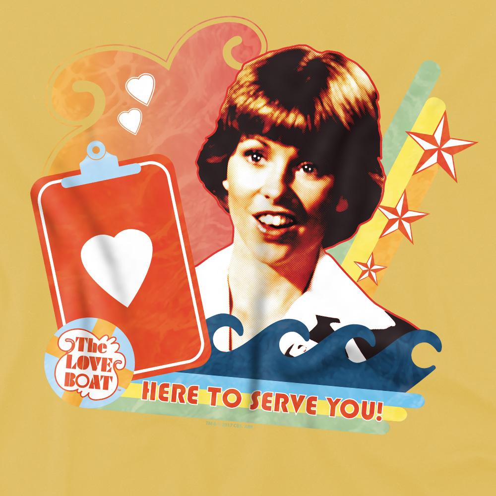 Banana Yellow - Side - The Love Boat Mens Here to Serve T-Shirt