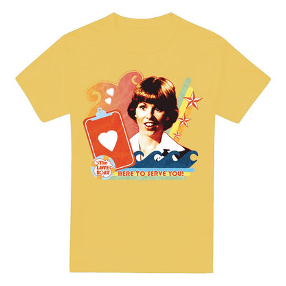 Banana Yellow - Front - The Love Boat Mens Here to Serve T-Shirt