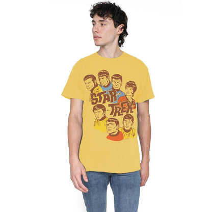 Banana Yellow - Lifestyle - Star Trek Mens Retro Illustrated Crew T-Shirt