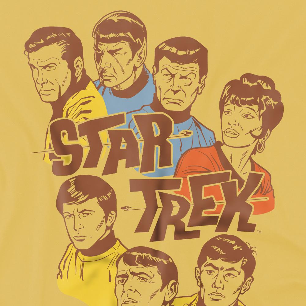 Banana Yellow - Pack Shot - Star Trek Mens Retro Illustrated Crew T-Shirt