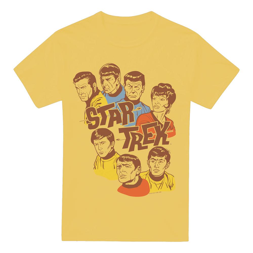 Banana Yellow - Front - Star Trek Mens Retro Illustrated Crew T-Shirt