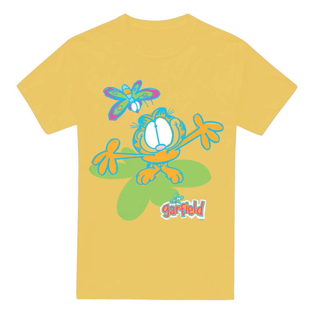 Banana Yellow - Front - Garfield Mens Butterfly T-Shirt