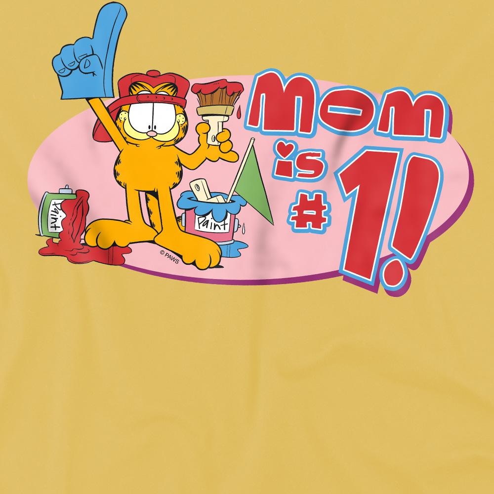 Banana Yellow - Side - Garfield Mens Mom Number One T-Shirt