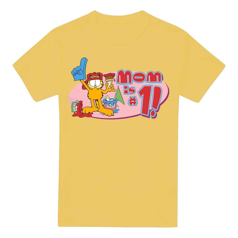 Banana Yellow - Front - Garfield Mens Mom Number One T-Shirt