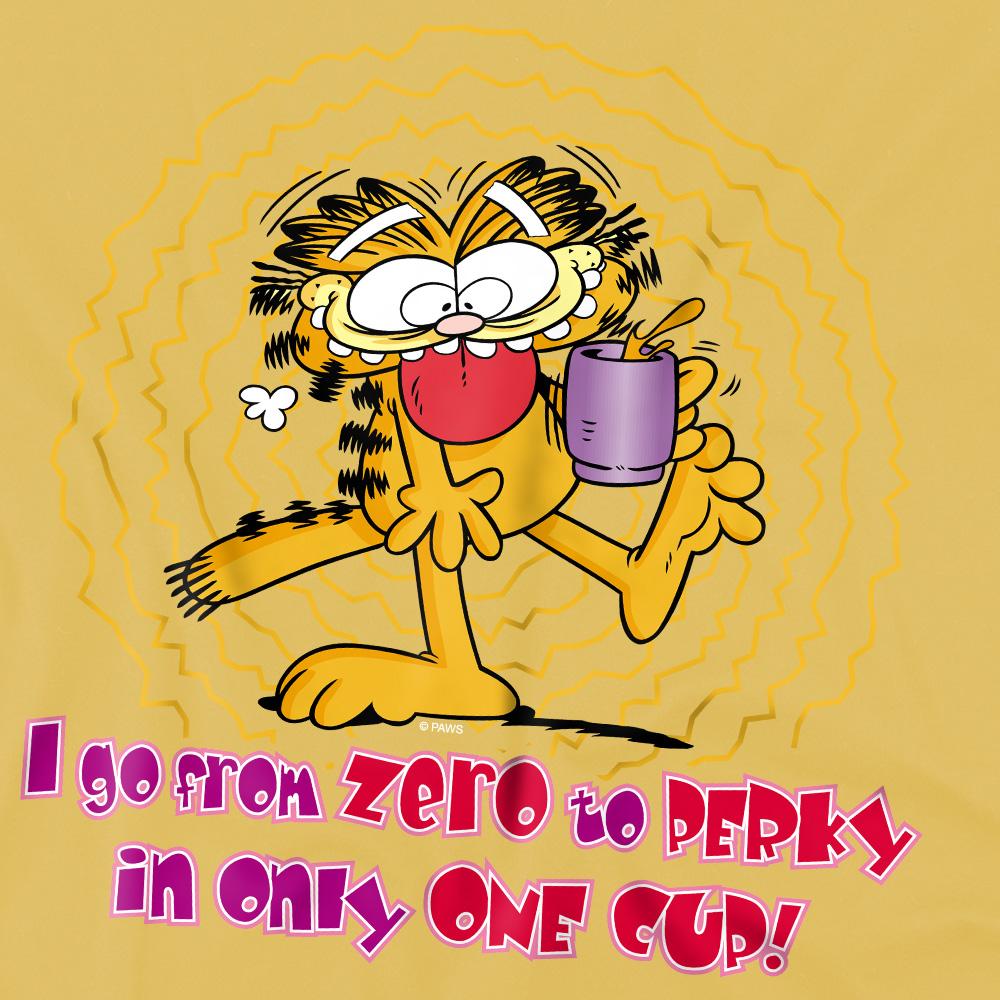 Banana Yellow - Side - Garfield Mens From Zero To Perky T-Shirt