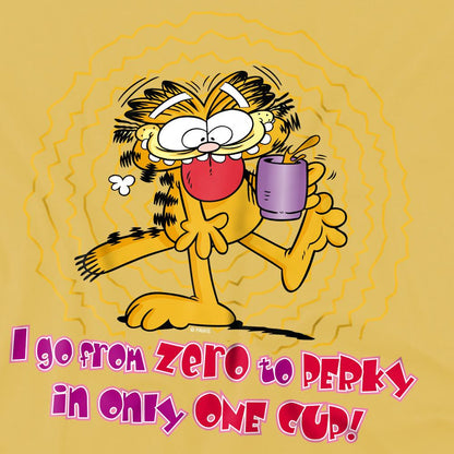 Banana Yellow - Side - Garfield Mens From Zero To Perky T-Shirt