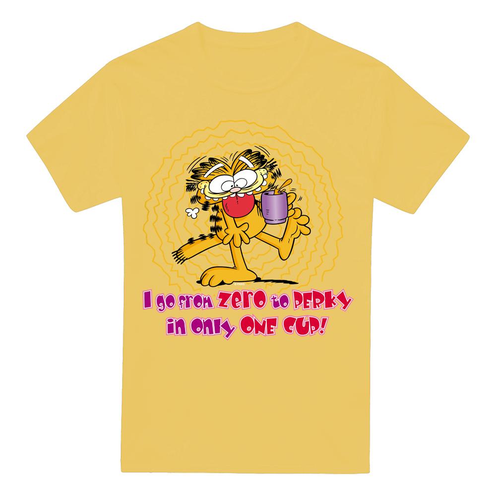 Banana Yellow - Front - Garfield Mens From Zero To Perky T-Shirt