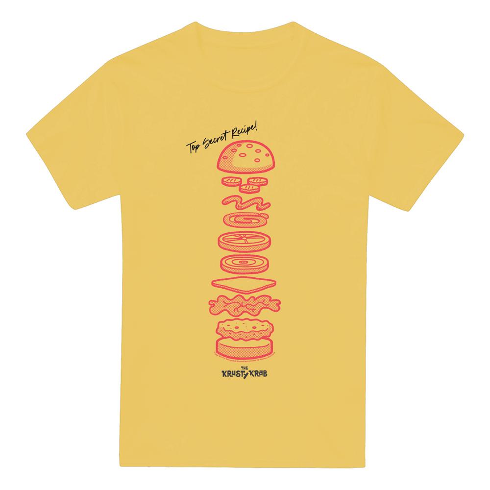 Banana Yellow - Front - SpongeBob SquarePants Mens Krabby Patty T-Shirt