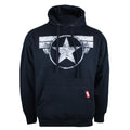 Navy - Front - Captain America Mens Logo Hoodie