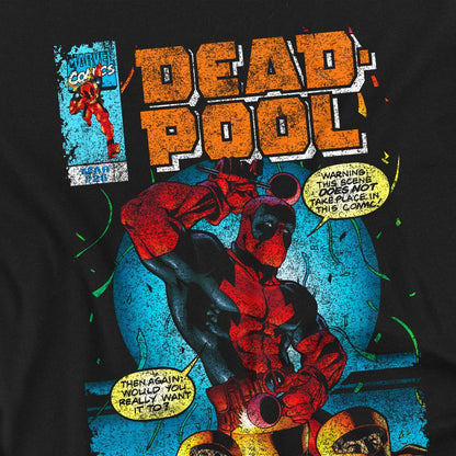 Black - Side - Deadpool Unisex Adult Would You Want It Comic Cover T-Shirt